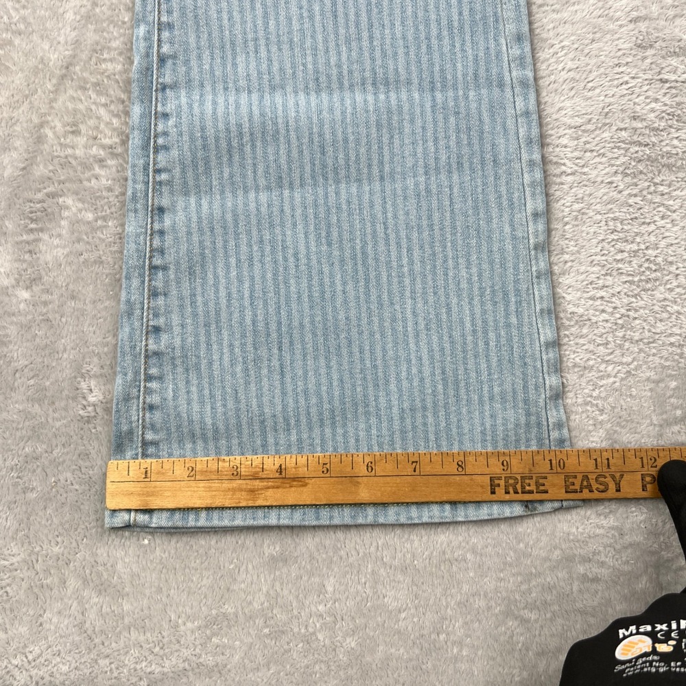 Levi's 726 High Rise Flare Jeans Size 31 Light Blue Women Pinstripe Retro Boho - Picture 11 of 14